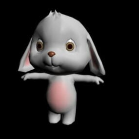 Tecknad Rabbit Rig 3d-modell