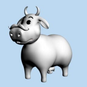 Tecknad Cow Rig 3d-modell