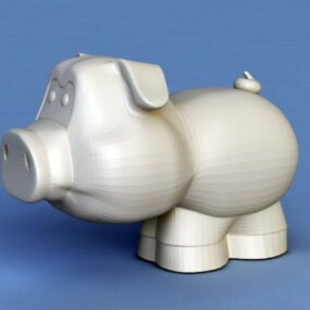 Cute Cartoon Pig 3d model