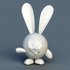 Conejo divertido de dibujos animados modelo 3d