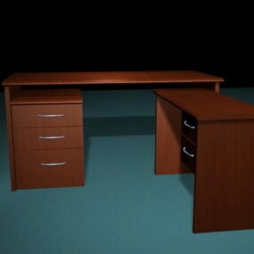 L-shaped Staff Desk 3d model