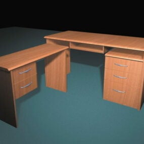 Modello 3d della scrivania del personale