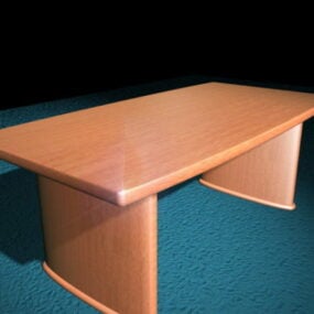 Modelo 3d de mesa de conferência de madeira