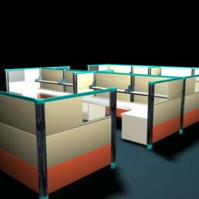 مدل سه بعدی اتاقک ها و پارتیشن های اداری