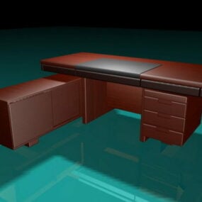 Depolama Alanlı Ofis Masası 3D model