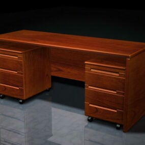 Office Desk With Cabinets 3d model