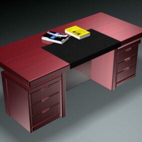 Executive Desk And Book 3d model