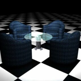 Soffbord och stol set 3d-modell