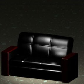 Modelo 3d de sofá de couro clássico
