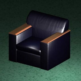 진한 파란색 클럽 의자 3d 모델