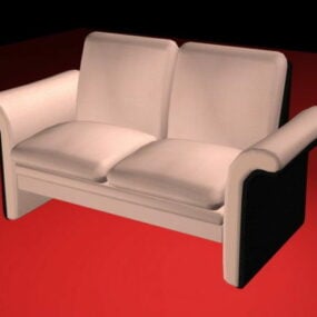 3д модель светло-розового диванчика