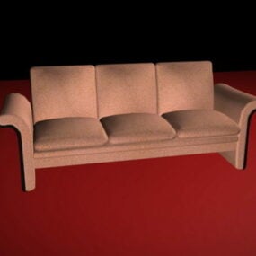 Modelo 3d de sofá de 3 almofadas