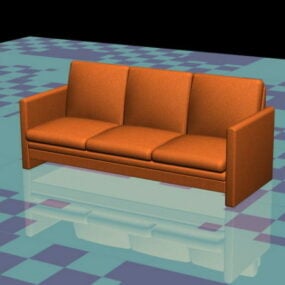 Orange Sofa Couch 3d model