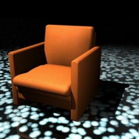 เก้าอี้สโมสรสีส้มแบบ 3 มิติ
