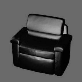 Black Leather Sofa Chair 3d model