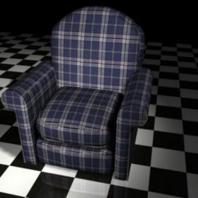 Modelo 3d de cadeira de sofá xadrez