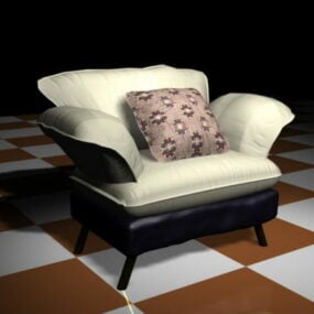 Upholstered Sofa Chair With Pillow 3d model