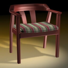 Krzesło do jadalni z drewnianą wanną Model 3D