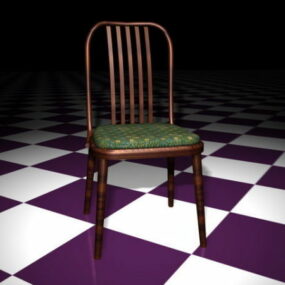 Vintage Wood Dining Chair 3d model