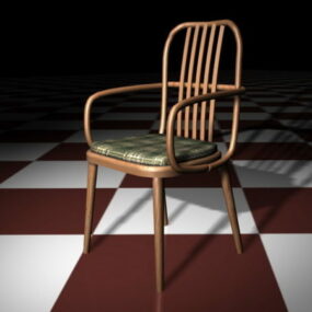 Antique Wood Dining Chair 3d model