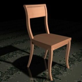 3D model jídelní židle z masivního dřeva
