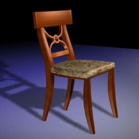 Old Wood Dining Chair 3d model