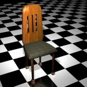 Ρουστίκ καρέκλα τραπεζαρίας τρισδιάστατο μοντέλο