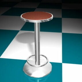 3D model podlahové pevné barové stoličky