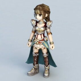 Chibi Warrior Girl 3D-Modell