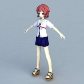 Anime-Freundin 3D-Modell