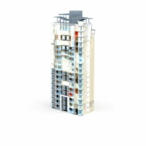 Mengecat Facade Apartment Blok model 3d