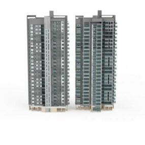 अपार्टमेंट ब्लॉक बिल्डिंग 3डी मॉडल