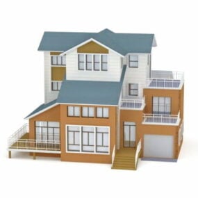 Fransız Kır Evi Tasarımı 3D modeli