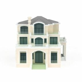 Model 3d Villa Tiga Lantai