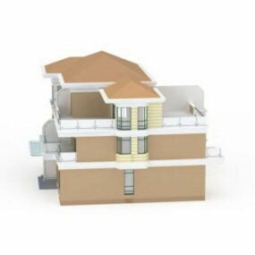 3D-модель будинку з подвійною терасою