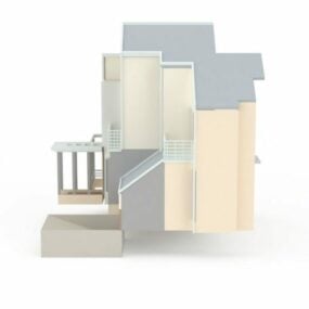 مدل سه بعدی خانه مدرن ژاپنی