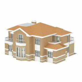 Σχέδιο σπιτιού με 3d μοντέλο γκαράζ