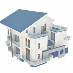 Modelo 3d de villa moderna