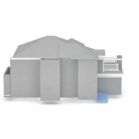 American House Building 3d model