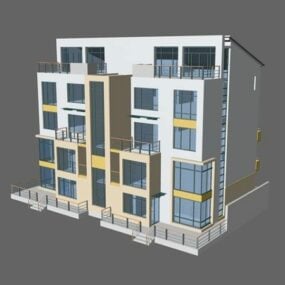 3d модель рядних будинків