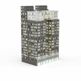 Noční 3D model bytového komplexu