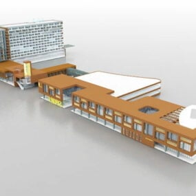 アパートの建物のコンセプトハウス3Dモデル
