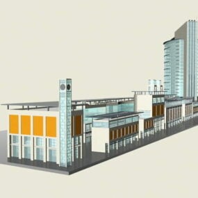 3д модель Торгово-офисного комплекса
