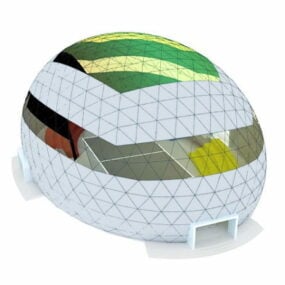 3D model budovy futuristického stadionu