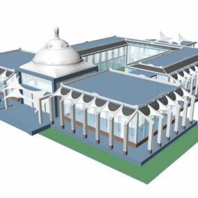 Modelo 3D de arquitetura islâmica contemporânea
