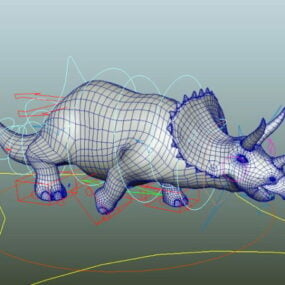 Geanimeerd Triceratops Rig 3D-model