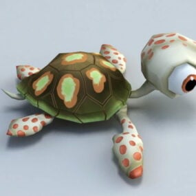 Hareketli Bebek Kaplumbağa Çizgi Film 3D modeli