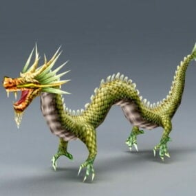Modello 3d dell'antico drago cinese
