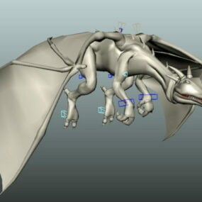 Model 3D animacji Rig Dragon