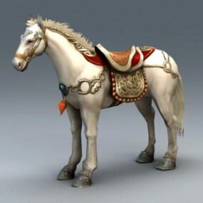白い軍馬 3Dモデル
